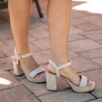Coastal Chic Linen Beige Platform Heels