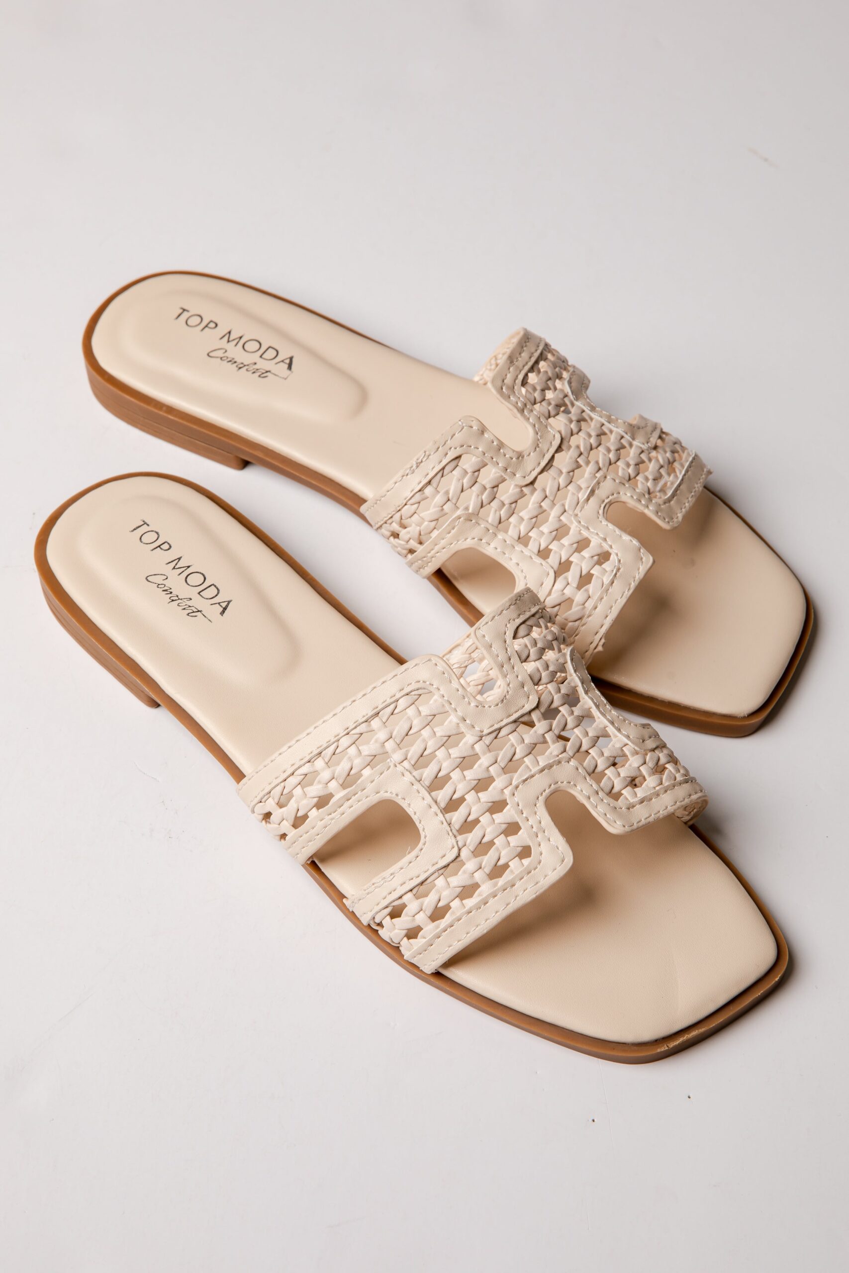 Coastal Ease Ivory Comfort Slide Sandals