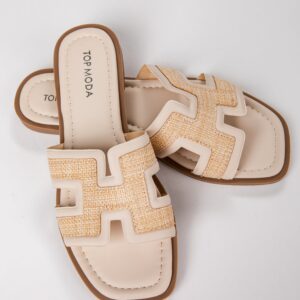 Hamptons Escape Ivory Slide Sandals