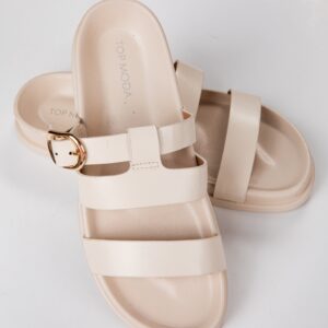 Drift Away Ivory Strap Sandals