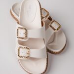 By The Bay White Double Strap Sandals