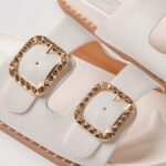 By The Bay White Double Strap Sandals